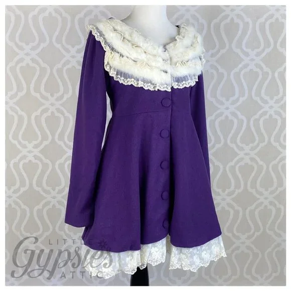 A'reve Classic Purple Tunic Coat Top - Picture 10 of 13
